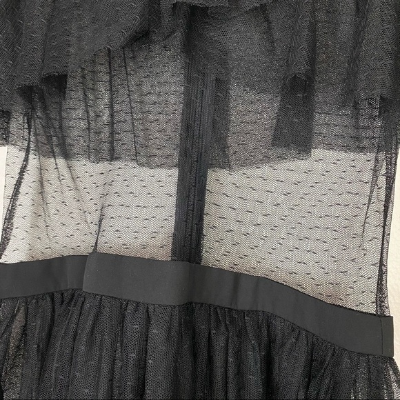 Gianni Bini Black Mesh Ruffle Midi/Maxi Dress Small - Picture 6 of 11